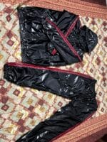 BLACK TRACKSUITE WITH RED STRIPES